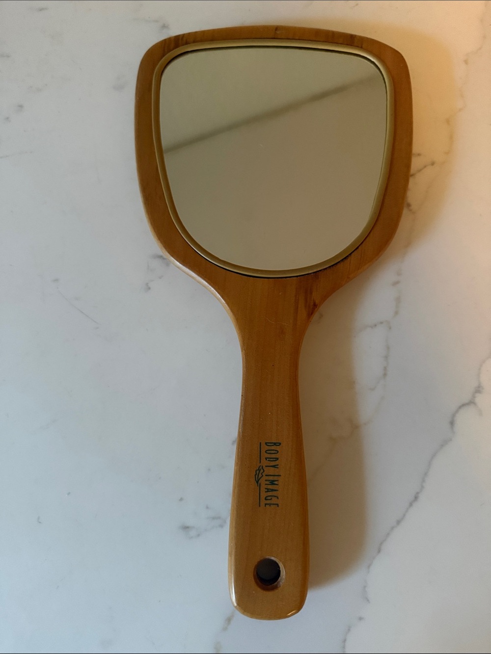 Vintage Body Image Wooden Hand Mirror